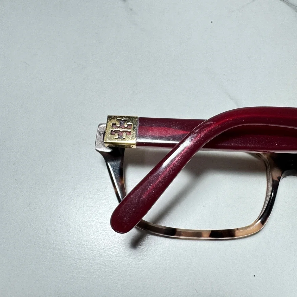 Tory Burch TY 2049 1363 Tortoise Burgundy Eyeglass Frames 51-17-135 Rectangular